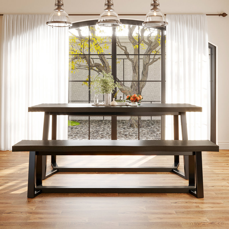 70.8”W Dining Table With 70.9"W Bench