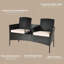Jamarii 2 Persons Patio Seating Group with Built-in Coffee Table-1517845773