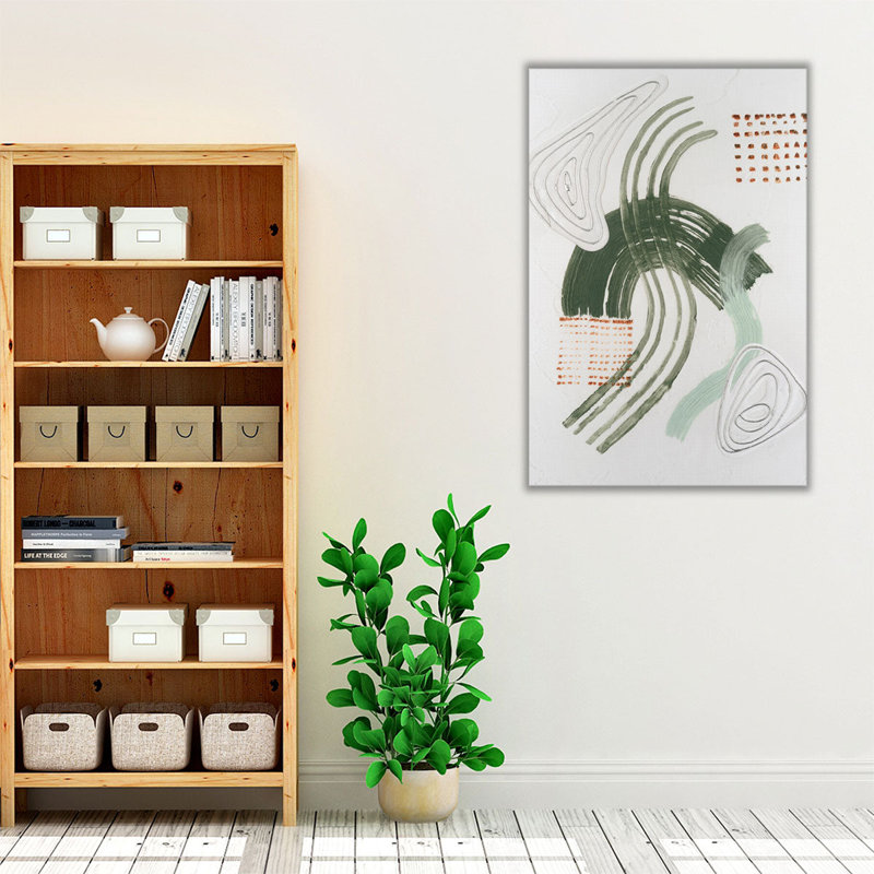 Jade Rhythm I Black and White - reproduction d'art sur toile, H 30 po x l 20 po