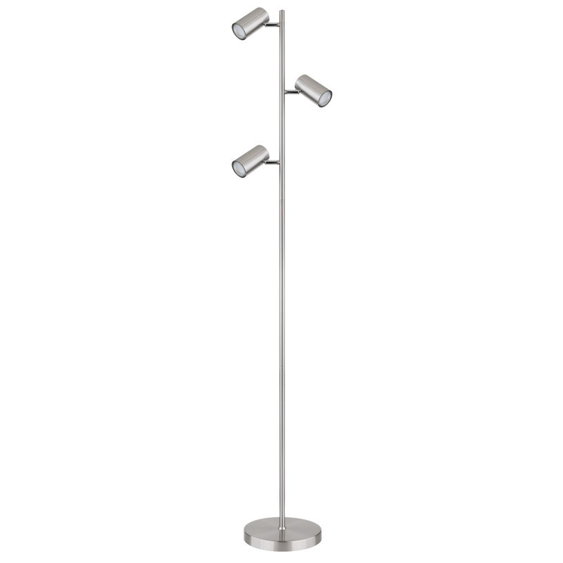Raahil 154cm Traditional Floor Lamp, Nickel