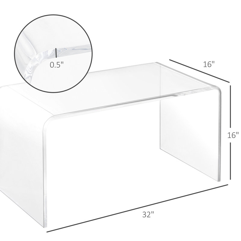 Bureau à cascade en acrylique transparent de 32 po - Idéal pour le travail et les loisirs, console, cascade, ajout de salon moderne