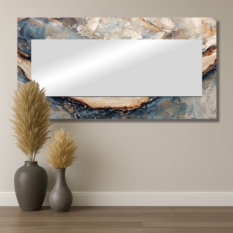 Penguin Family On The Slide I - Animals Mirror For Wall Art Decor - Printed On Metal, 28" x 55"