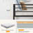 Isabelle & Max™ Metal Full Over Full Bunk Beds with LED Lights and Charging Station, Heavy Duty Metal Full Size Bunk Bed Frame with Safety Guardrail & 2 Ladders, Space-Saving Design, No Box Spring Needed, Black-1167009720-1193689471