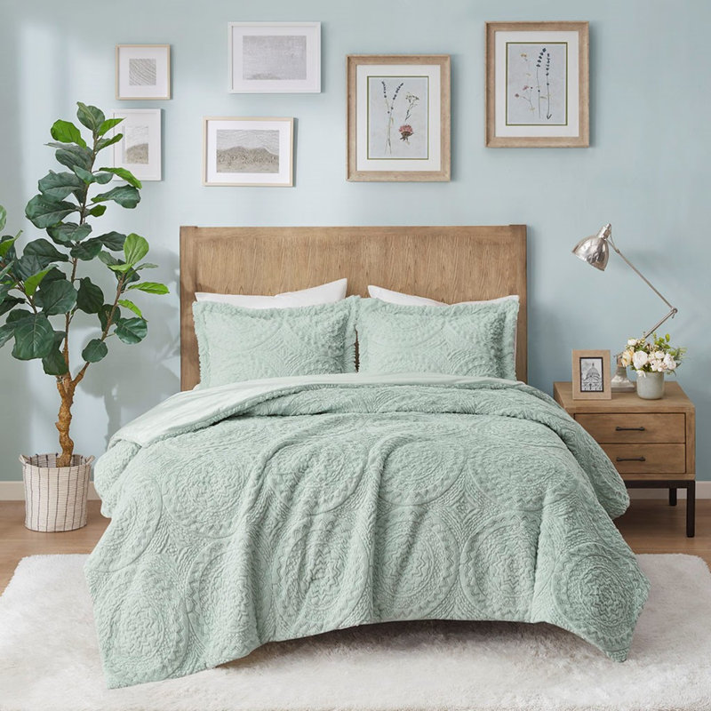 Ensemble de literie ultra pelucheux, polyester fausse fourrure, motif brodé moderne, confort à la maison