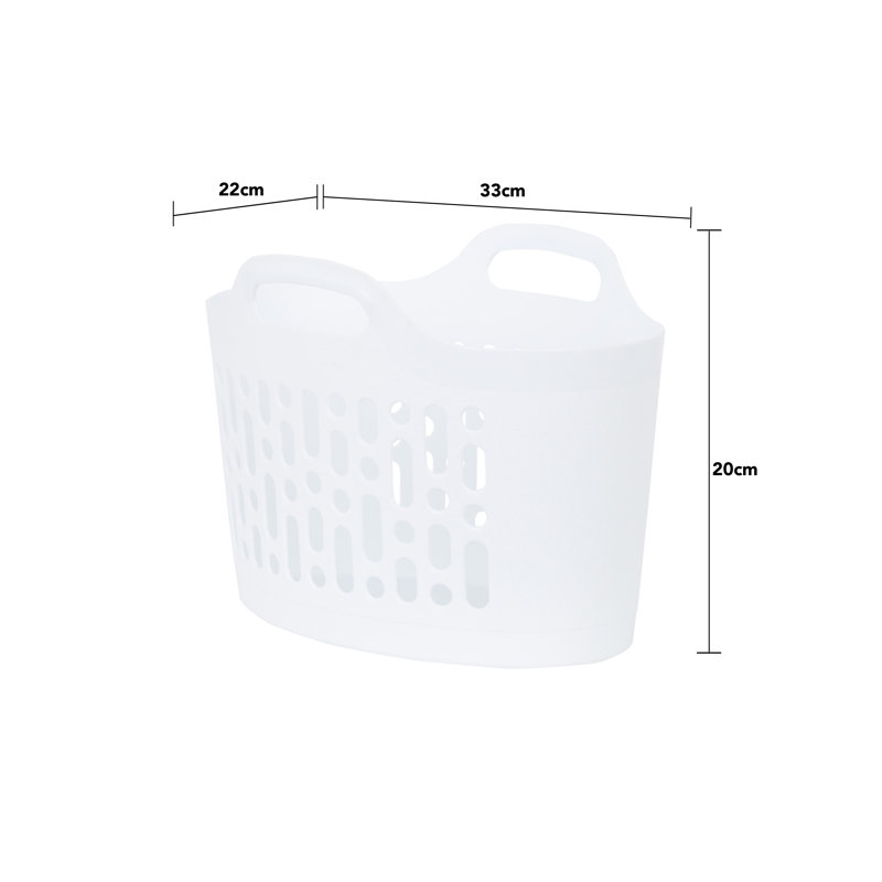 Wham 8L Flexi Basket Pack of 2 Ice White