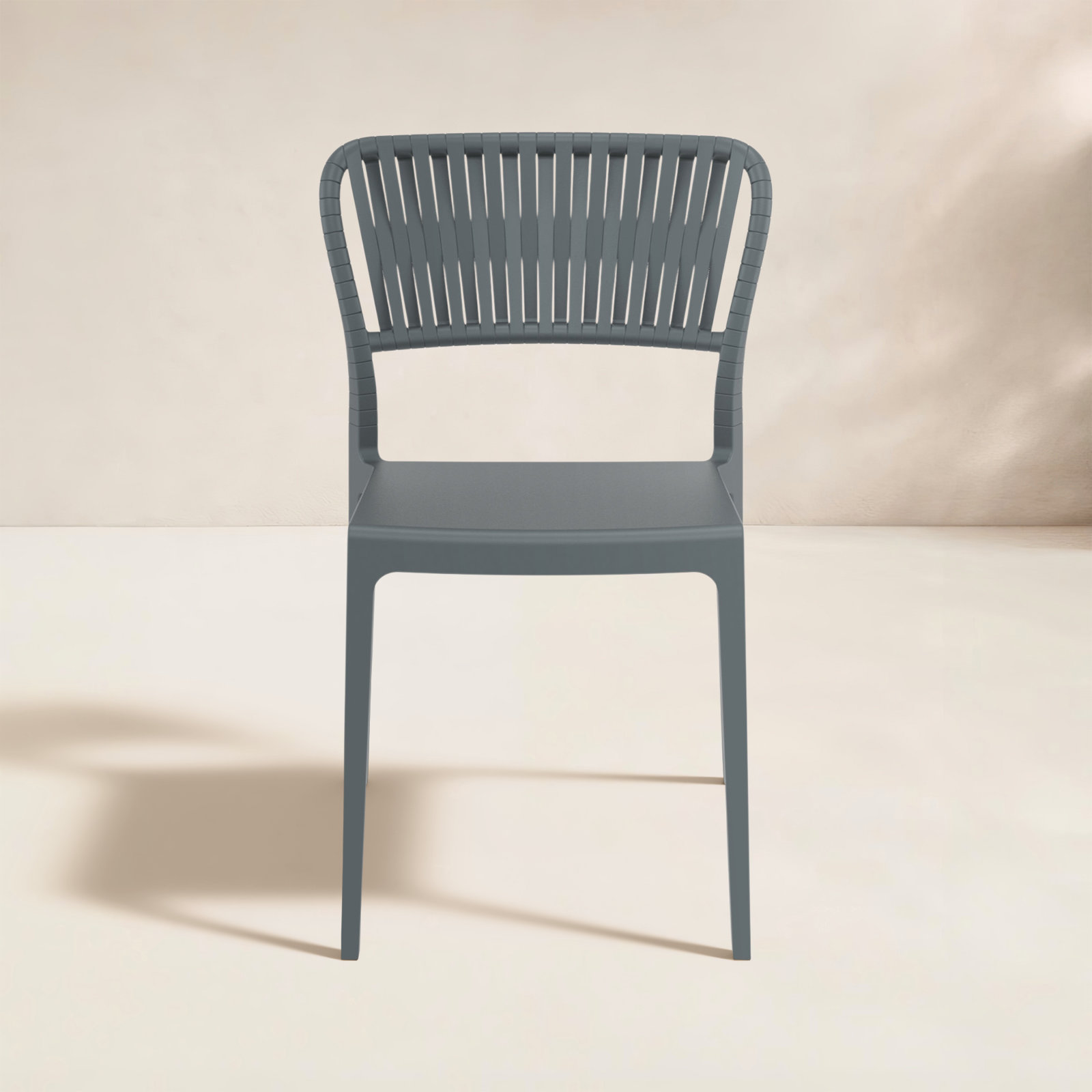 Newport Outdoor Stacking Dining Armchair, Dark Gray
