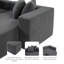 Spacious No-assembly Sofas, Dark Grey Acacia Wood, Modern Style For Any Room
