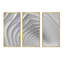 Fractal Bulgy White 3D Waves - Ensemble de 3 toiles abstraites encadrées-2043105792-2043105793