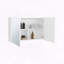 Armoire à pharmacie à double porte 31,5 x 19,7 pouces avec trois tablettes intérieures, blanc
