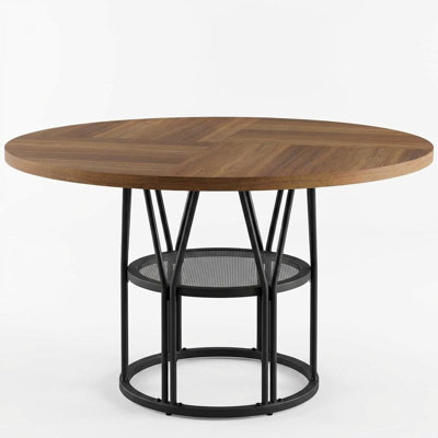 Round Metal Base Dining Table