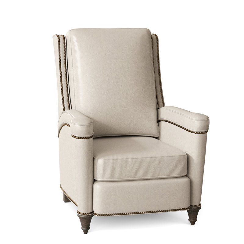 Mayes Recliner, Corinthian Cherry Genuine Leather, Cobblestone, French Natural
