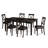 7 Piece Kitchen Table & Chairs Set Consist of a Rectangle Dining Table with Pedestal and 6 Faux Leather Dining Room Chairs, 42x72 Inch, Cappuccino-800508857-800508856-800508855