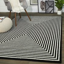 Colours Harrieta Black & white Diamond Door mat, 75cm x 45cm