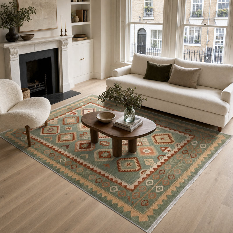 Vintage Look Cotton and Chenille Flatweave Area Rug, 200 x 300 cm