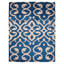 Premium Quality Contemporary Blue | Beige Hand Knotted Silk Rectangle Indoor Area Rug