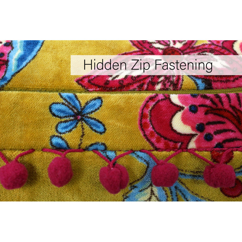 Malisa Paisley Square Pillow Cover, Lemon Curry