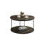 Ensemble de table rustique de style rustique 3 pièces 1 table basse 2 tables de bout décoratives à deux niveaux avec rangement brun foncé-121050367