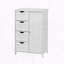 Armoire de rangement blanche avec tablette réglable et tiroirs