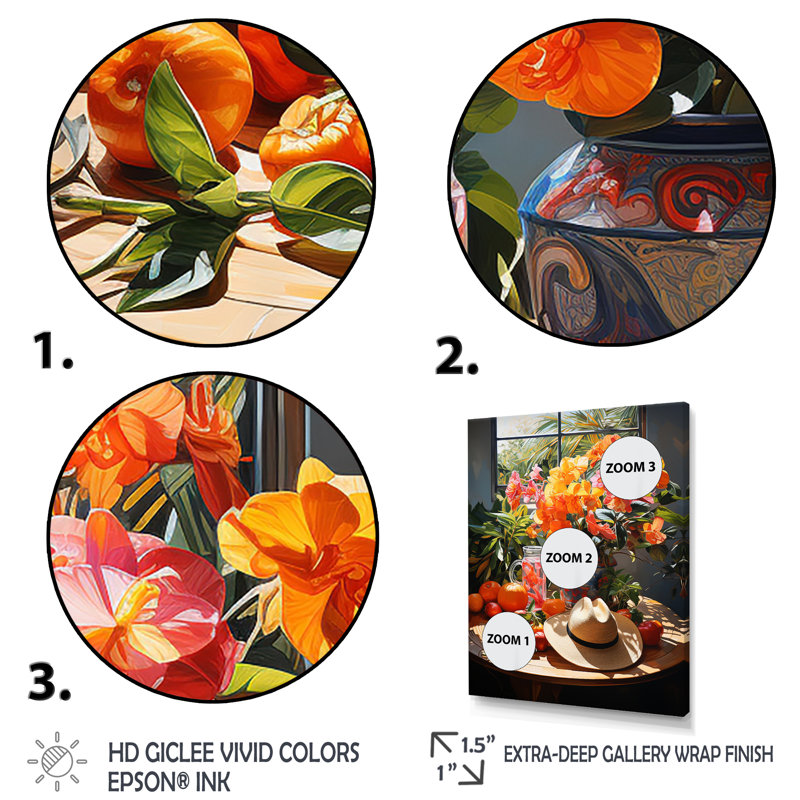 Ombres florales mexicaines Sombrero III - Art mural mexicain, Cadre flottant doré, H 32 po x l 16 po x P 1 po