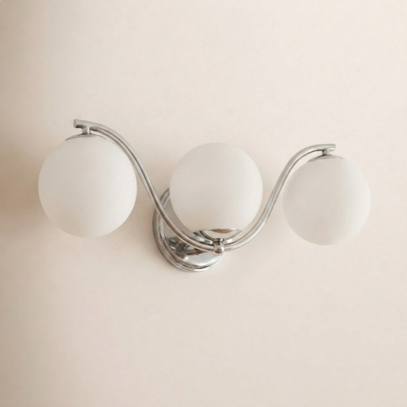 Susanne Triple Globe Wave Vanity Lighting, Chrome