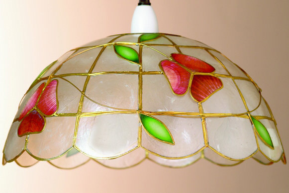 Capiz Shell 12cm H Capiz Shell Bowl Pendant Shade ( Screw On )