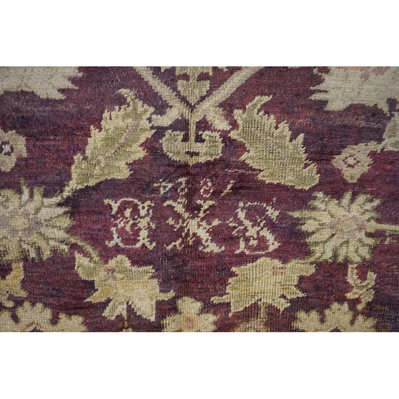 Antique Oushak Hallway Runner Wool Coral Rug