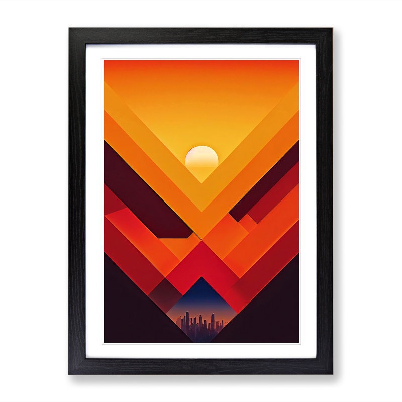 An Extraordinary Abstract Sunset - Single Picture Frame Print, Black Framed, 64cm H x 46cm W x 2cm D