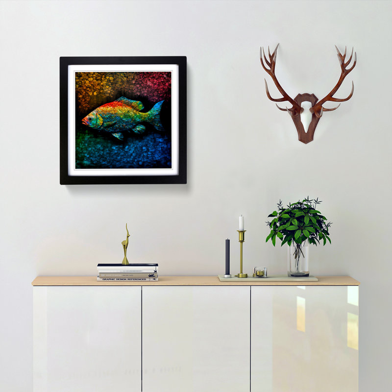 Single Picture Frame Print on Wood, Black