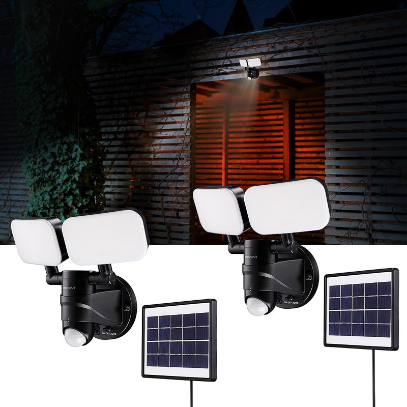 10W Adjustable Heads LED Solar Power Outdoor Security Flood Light with Motion Sensor