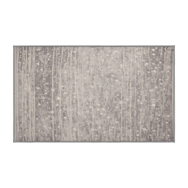 Machine Washable Gray Area Rug, Rectangle 8' x 10'