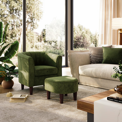 Fauteuil demi-tonneau avec repose-pieds Torence