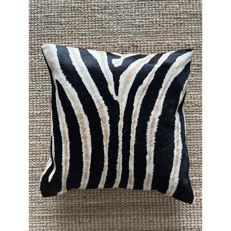 Split King Zebra Print Cowhide Pillow Case