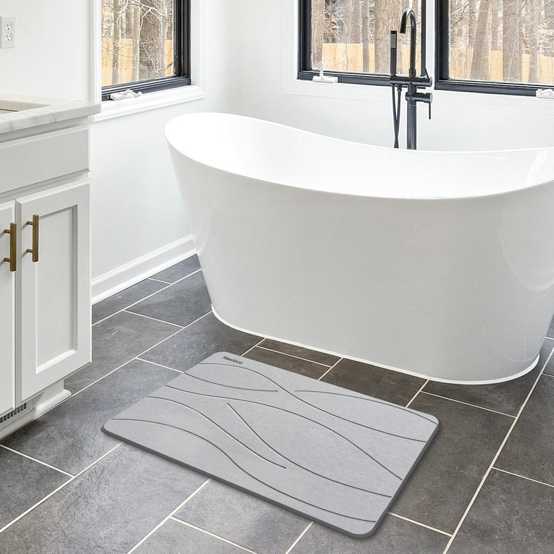 Tapis de bain en pierre naturelle - tapis de douche à séchage rapide super absorbant, tapis de salle de bain en terre de diatome antidérapant antidérapant, couleur aléatoire