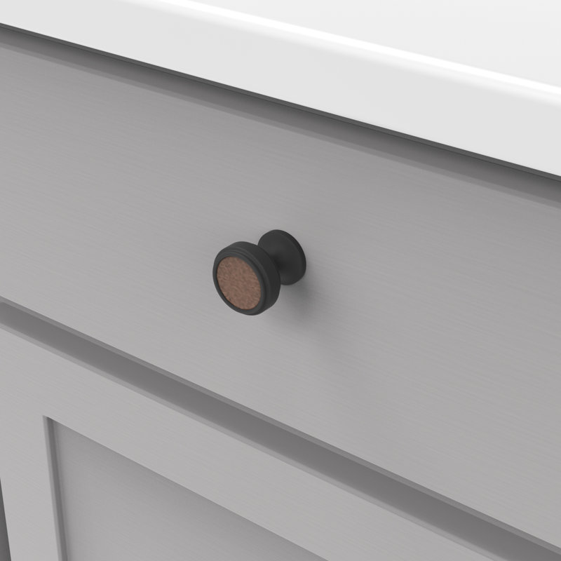 Reserve Round Knob, Matte Black/Brown