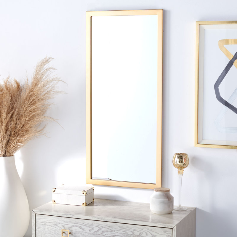 Meijer Metal Flat Wall Mirror, Gold