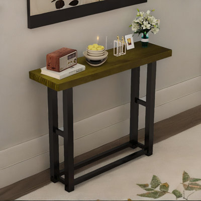 Lonaravale Large 100cm Solid Wood Console Table Industrial Hallway Entryway Furniture