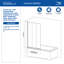 Porte de baignoire pivotante encadrée 34 po x 58 po avec verre trempé traité 5/16 po CrystalTech Amusa, quincaillerie noir mat
