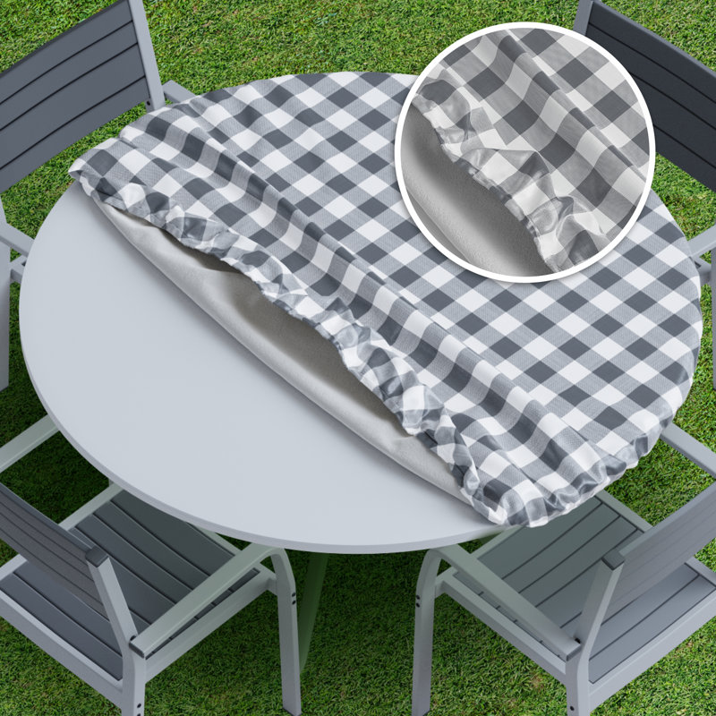 Housse pour nappe Gracie Oaks, Rond 44 po, Bourgogne