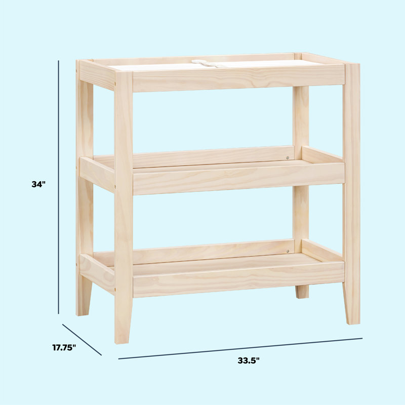 Washed Natural Pinewood Changing Table with Shelves