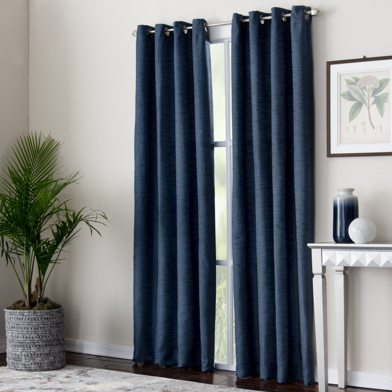 Koopman 100% Polyester Room Darkening Curtain Panel, l 50 po x L 63 po, Indigo