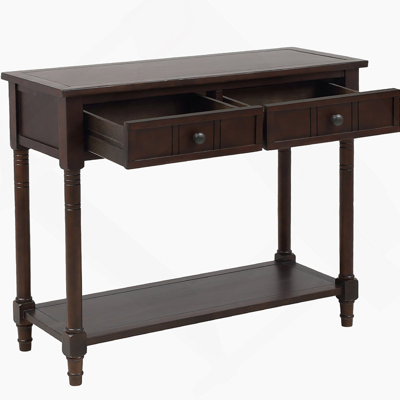 Console Daisy Series avec deux tiroirs et une tablette inférieure (espresso), Espresso