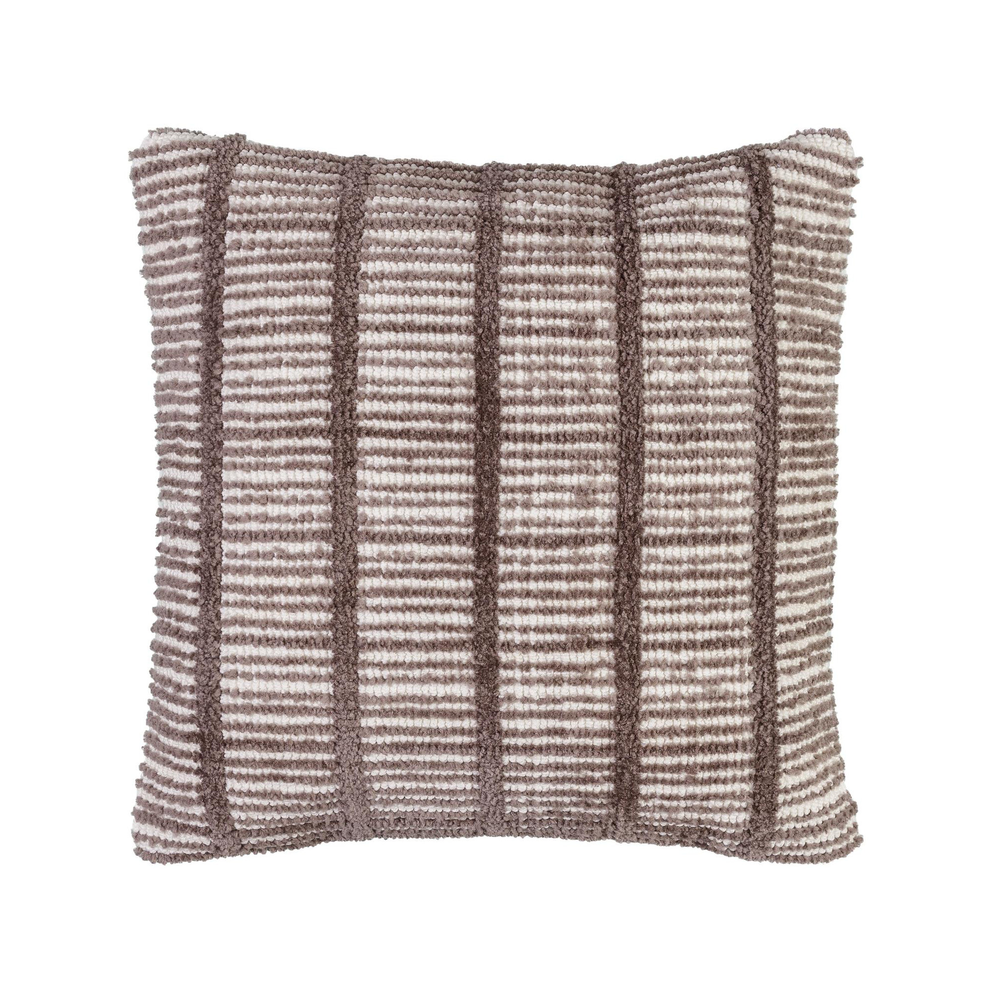 Wanderer Plaid Throw Pillow, 18" x 18", Polyester/Polyfill, Charocal/White