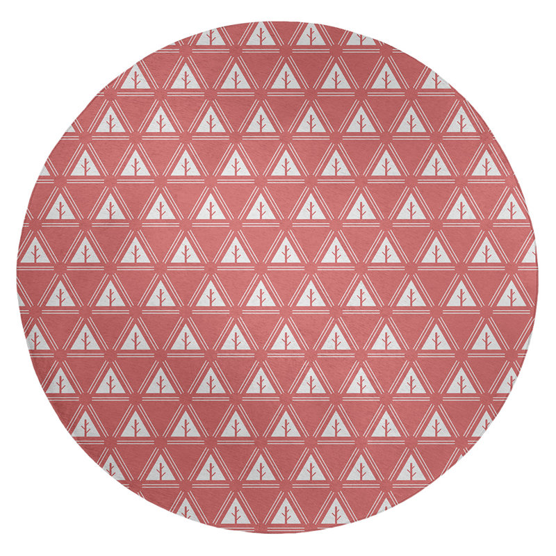 Chenille Geometric Indoor Rug, Round 5'