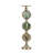 Pillar Candle Holder Set Of 3, Gold Aluminum And Natural Agate Inlays