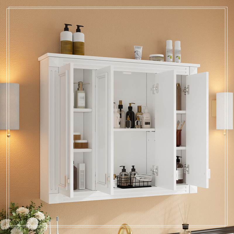 Armoire murale Gastelum avec sculpture exquise et 1 tablette réglable