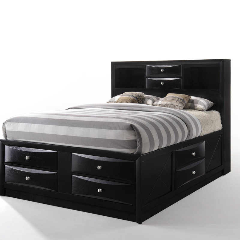 Ireland Black Finish Full Bed W/Storage