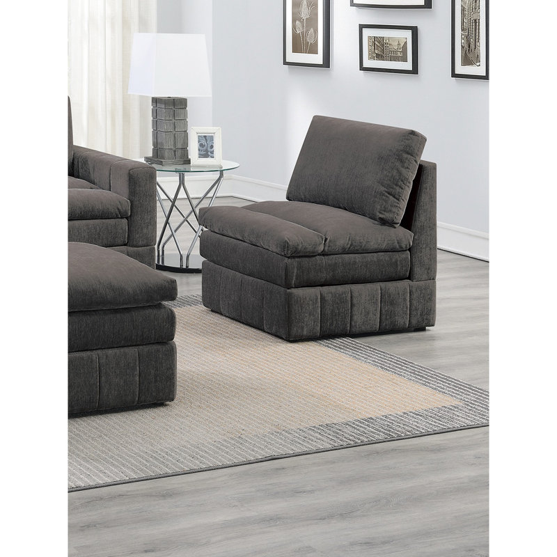 Living Modular 5pc - Suède, Mélange de suède brun