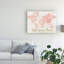  Art mural sur toile tendue - "Across The World Shes Going Places Pink" de Sue Schlabach pour décoration de salon, de chambre à coucher ou de bureau - 14 x 19-148901280