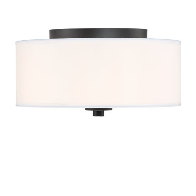 Dondie Flush Mount Ceiling Light Fixture with Fabric Shade