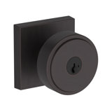 Vashon Keyed Entry Knob with Contemporary Square Rose in Polished Chrome